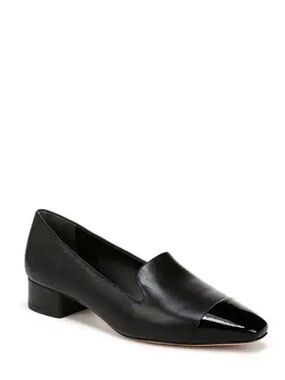 New Veronica Beard Cecile Cap Toe Loafer Black Leather Sz 9.5